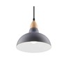 BIRK Blå Ø19cm pendel - E27 fatning, 2m ledning, Metal / Træ