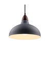 BIRK Grå Ø24cm pendel - E27 fatning, 2m ledning, Metal / Træ