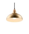BIRK Messing Ø19cm pendel - E27 fatning, 2m ledning, Metal / Træ