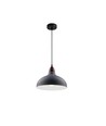 BIRK Grå Ø19cm pendel - E27 fatning, 2m ledning, Metal / Træ