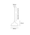 BIRK Sort Ø19cm pendel - E27 fatning, 2m ledning, Metal / Træ
