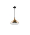 BIRK Børstet messing Ø24cm pendel - E27 fatning, 2m ledning, Metal / Træ