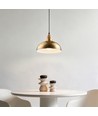 BIRK Børstet messing Ø24cm pendel - E27 fatning, 2m ledning, Metal / Træ