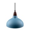 BIRK Petrolumsblå Ø19cm pendel - E27 fatning, 2m ledning, Metal / Træ