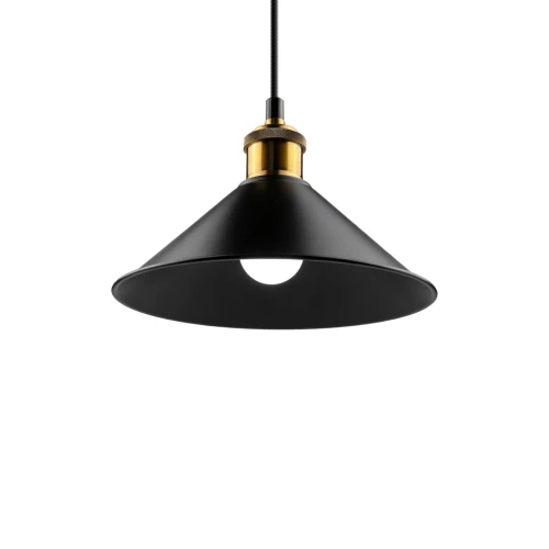 Sort Ø22cm pendel - E27 fatning, 2m ledning, Sort/messing