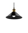 Mokka Sort Ø22cm pendel - E27 fatning, 2m ledning, Sort/messing
