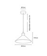 Mokka Sort Ø22cm pendel - E27 fatning, 2m ledning, Sort/messing