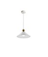 MOKKA Hvid Ø22cm pendel/cafe-pendel - E27 fatning, 2m ledning, Hvid/messing