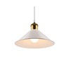 MOKKA Hvid Ø22cm pendel/cafe-pendel - E27 fatning, 2m ledning, Hvid/messing