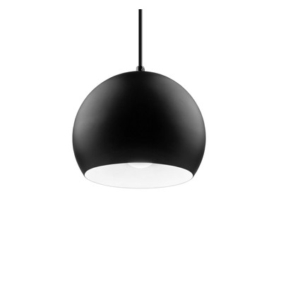 GLOBE Sort Ø20cm pendel - E27 fatning, 2m ledning, Metal