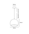 Globe Messing Ø20cm pendel - E27 fatning, 2m ledning, Metal