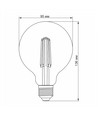 E27 7W LED filament pære - G95, neutral hvid