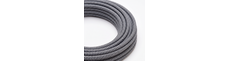 5m Stofledning 2x0.75 mm², tekstil - 230V, Sort/hvid stribet