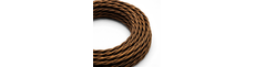 5m Stofledning 2x0.75 mm², tekstil - 230V, Brun twistet
