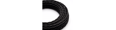 5m Stofledning 2x0.75 mm², tekstil - 230V, Sort twistet