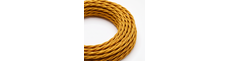 5m Stofledning 2x0.75 mm², tekstil - 230V, Guldfarvet twistet