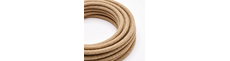 5m Stofledning 2x0.75 mm², tekstil - 230V, Jute/Beige