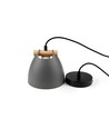 HOLM Grå Ø16cm pendel - E27 fatning, 2m ledning, Metal / Træ
