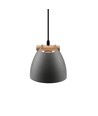 HOLM Grå Ø16cm pendel - E27 fatning, 2m ledning, Metal / Træ
