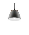 HOLM Grå Ø16cm pendel - E27 fatning, 2m ledning, Metal / Træ