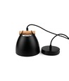 Sort Ø16cm pendel - E27 fatning, 2m ledning, Metal / Træ