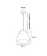 Sort Ø16cm pendel - E27 fatning, 2m ledning, Metal / Træ