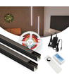 120cm LED Akustikpanel-sæt, sort - 2 stk. CCT LED strips m. 60W strømforsyning - Vælg WiFi eller RF