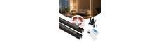 240cm LED Akustikpanel-sæt, sort - 2 stk. CCT LED strips (240cm) m. 78W strømforsyning - WiFi eller RF