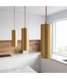 MALM E14 guld cylinder pendel - 2m ledning, med roset, uden lyskilde.