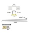 120cm LED touch skabsbelysning - Til indbygning, 12V DC, 8W