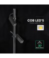 V-Tac 4W dobbelt LED spydspot - Sort aluminium, 4000K, udendørs