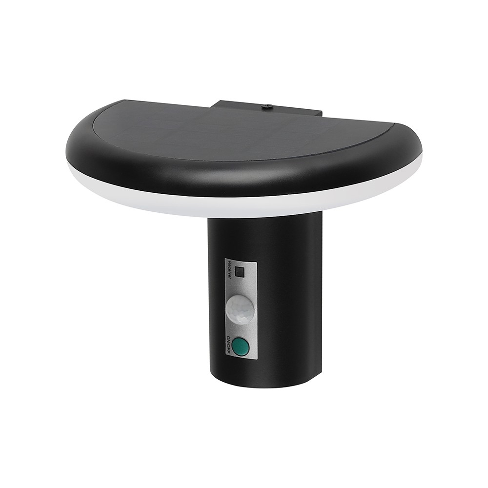 2W LED solcelle havelampe med sensor - IP54, 3000K, sort - Kulør : Varm