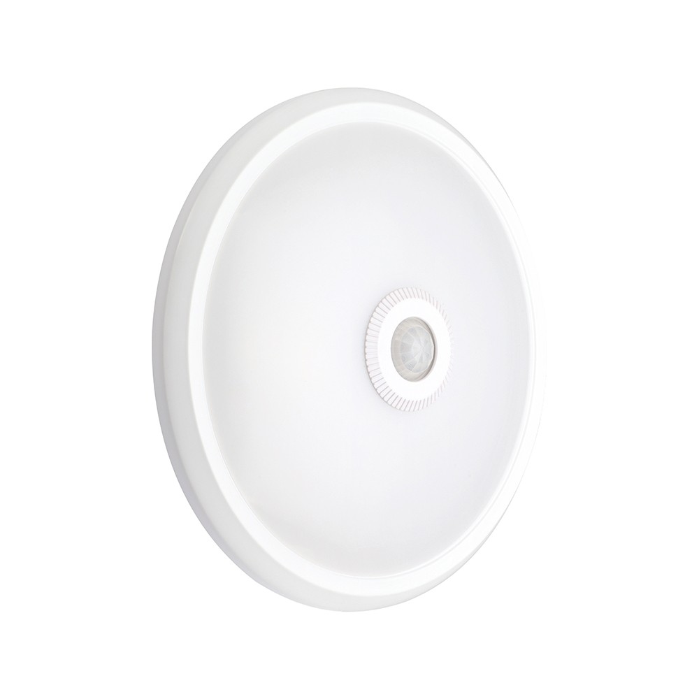 12W LED sensorlampe - Rund, PIR sensor, Cree chip, hvid, 6400K - Kulør : Kold