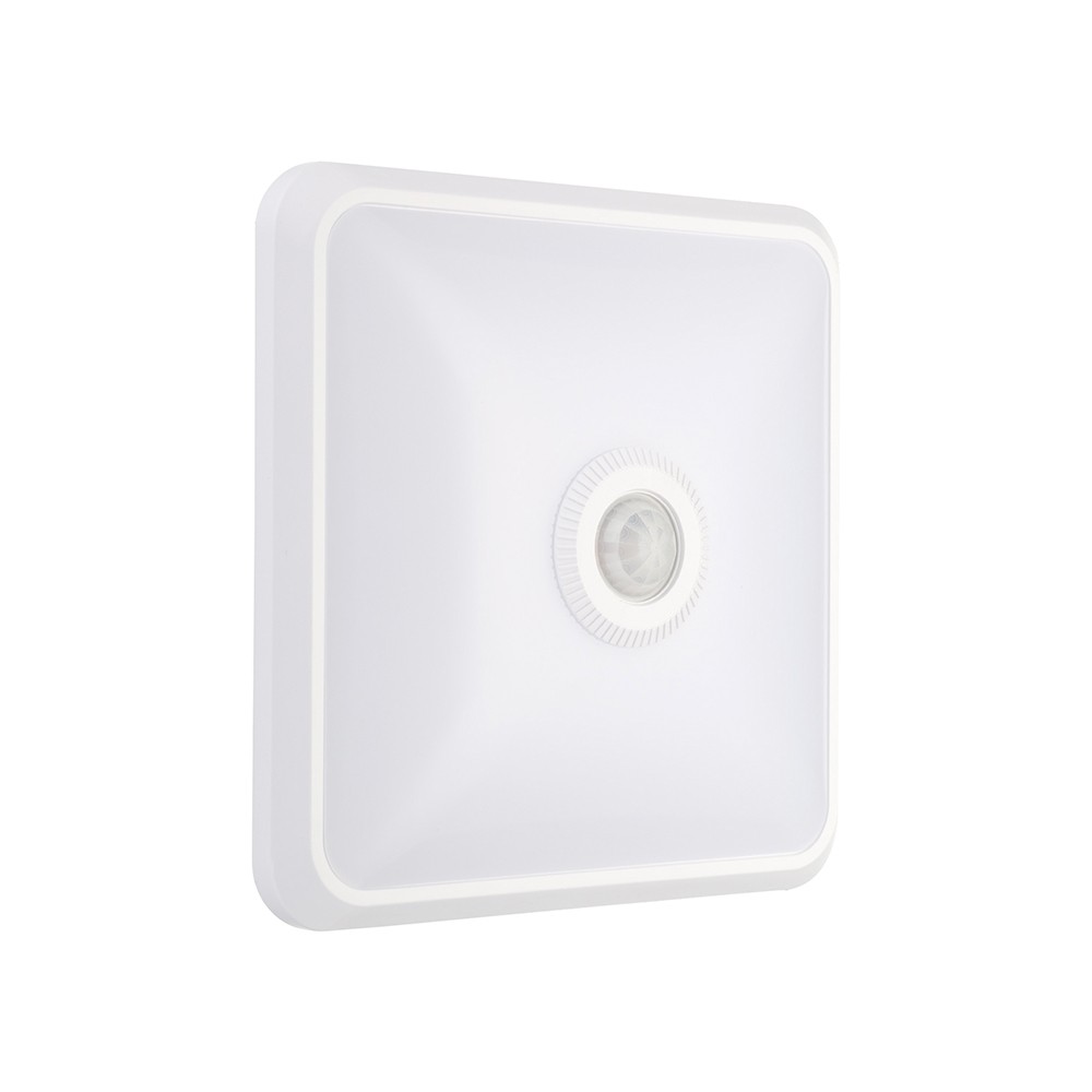 12W LED sensorlampe - PIR sensor, Cree chip, firkantet, hvid, 3-i-1 - Kulør : 3-i-1