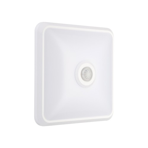 12W LED sensorlampe, CCT - 3 lyskulører, PIR sensor, 6 års garanti, Cree, firkantet, hvid