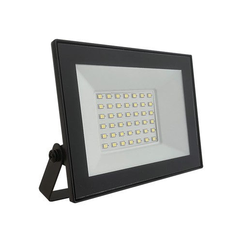 V-Tac 30W LED projektør - Sort, 6500K, Slimline