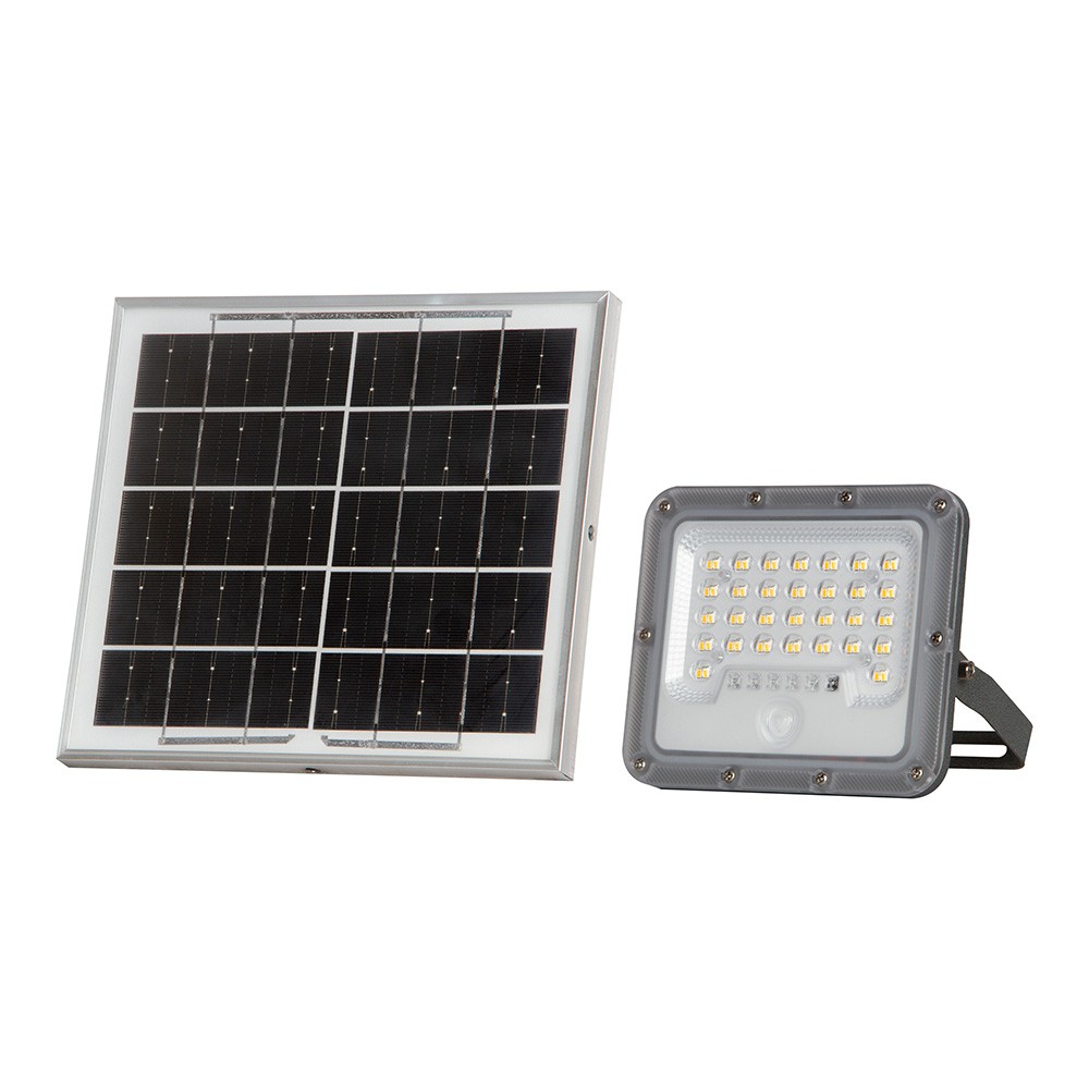 V-Tac LED solcelle projektør med PIR sensor - 150lm/W, IP65, 6000K - Kulør : Kold