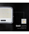 V-Tac 25W LED projektør med solcelle - IP65, sort