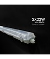 V-Tac 150cm T8 LED armatur - Til 2x 150cm LED rør, IP65 vandtæt