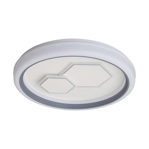 V-Tac 60W dekorativ LED loftslampe - Dæmpbar, CCT, fjernbetjening, hvid/grå