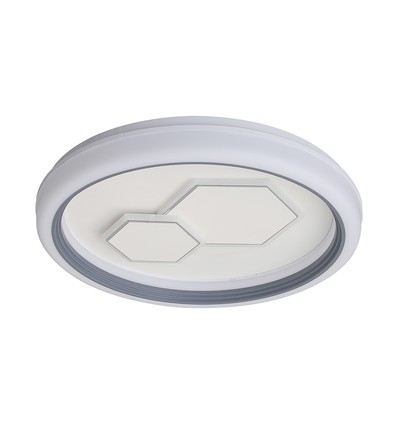V-Tac 60W dekorativ LED loftslampe - Dæmpbar, CCT, fjernbetjening, hvid/grå
