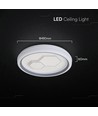 V-Tac 60W dekorativ LED loftslampe - Dæmpbar, CCT, fjernbetjening, hvid/grå