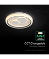 V-Tac 60W dekorativ LED loftslampe - Dæmpbar, CCT, fjernbetjening, hvid/grå