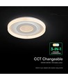 V-Tac 2x40W dekorativ LED loftslampe - Dæmpbar, 3-i-1, fjernbetjening, hvid
