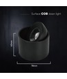 12W LED påbygningsspot - IP44, sort, CCT, Cree chip
