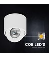 V-Tac 18W LED påbygningsspot - IP44, Cree chip, 3-i-1 CCT, hvid
