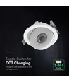 V-Tac 12W LED COB downlight CCT - IP44, Cree chip, hvid