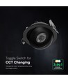 V-Tac 12W CCT LED downlight - IP44, sort, Cree chip