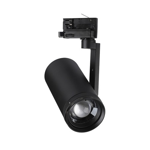 V-Tac 30W 3-faset zoombar skinnespot - CCT, 25°-50°, sort