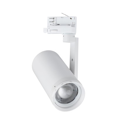 V-Tac 30W 3-faset CCT skinnespot - Zoombar 25°-50°, hvid